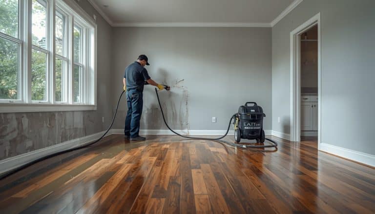 Professional water damage restoration team removing hidden moisture from a North Georgia home after water intrusion